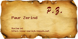 Paur Zerind névjegykártya